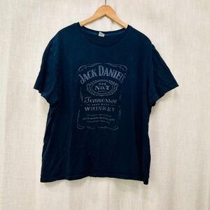 Jack Daniel's Mens XXL Gradient Sun Faded‎ Alcohol Liquor T-Shirt Black Cotton